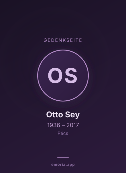 Gedenkportrait von Otto Sey