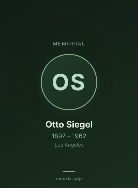 Memorial portrait of Otto Siegel