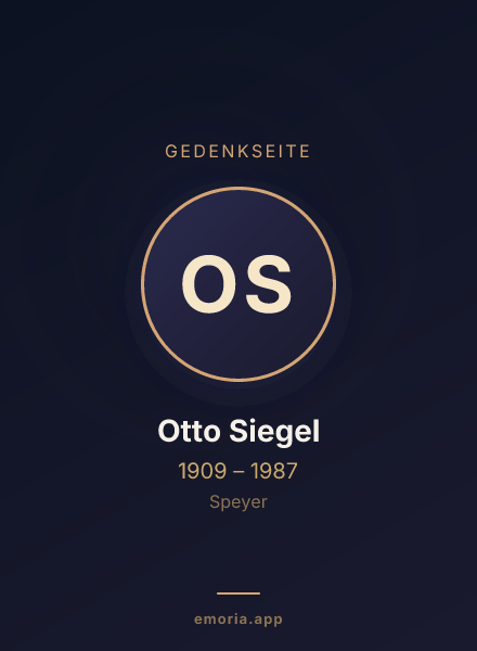 Gedenkportrait von Otto Siegel