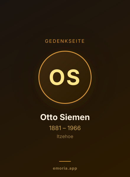 Gedenkportrait von Otto Siemen