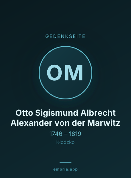 Gedenkportrait von Otto Sigismund Albrecht Alexander von der Marwitz