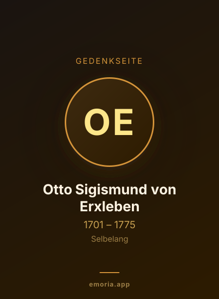 Gedenkportrait von Otto Sigismund von Erxleben