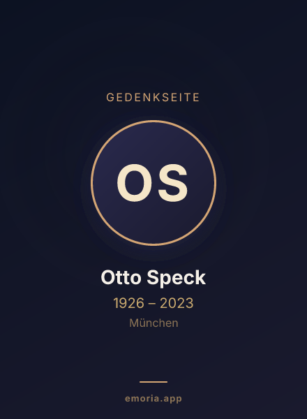 Gedenkportrait von Otto Speck