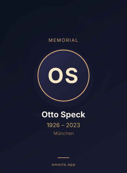 Memorial portrait of Otto Speck
