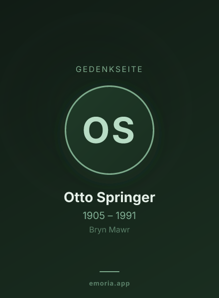 Gedenkportrait von Otto Springer