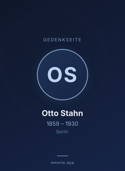 Gedenkportrait von Otto Stahn