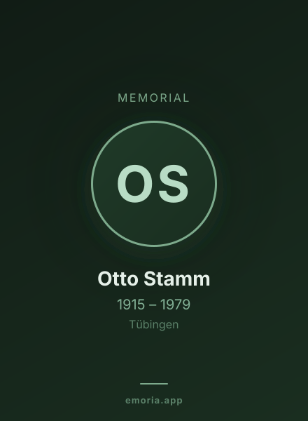 Memorial portrait of Otto Stamm