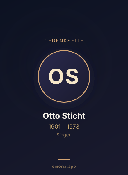 Gedenkportrait von Otto Sticht