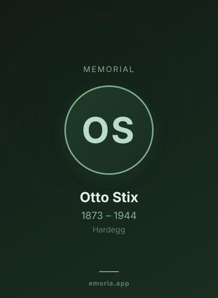 Memorial portrait of Otto Stix