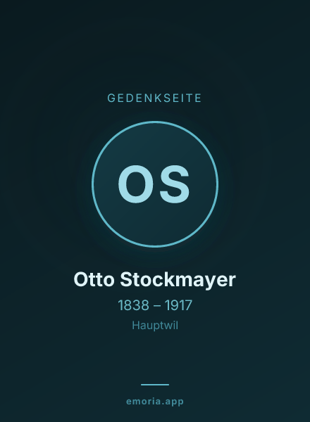 Gedenkportrait von Otto Stockmayer