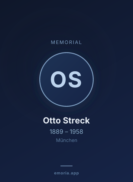 Memorial portrait of Otto Streck