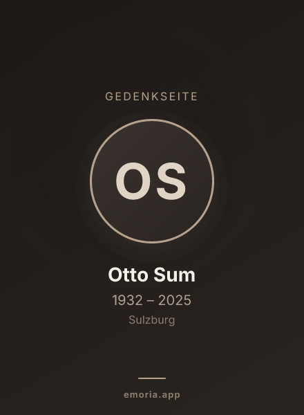 Gedenkportrait von Otto Sum