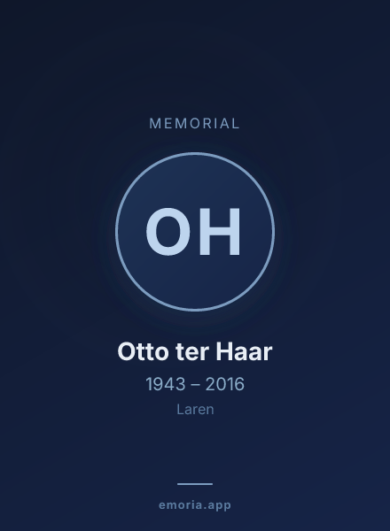 Memorial portrait of Otto ter Haar