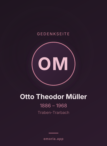 Gedenkportrait von Otto Theodor Müller