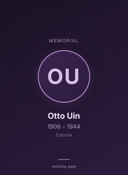 Memorial portrait of Otto Uin
