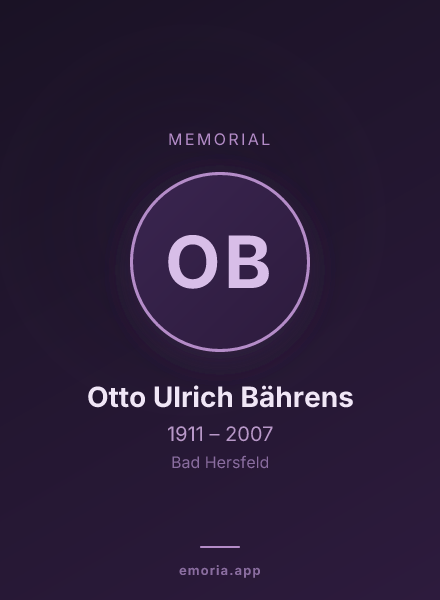 Memorial portrait of Otto Ulrich Bährens