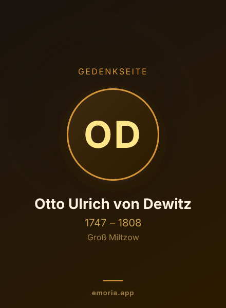 Gedenkportrait von Otto Ulrich von Dewitz