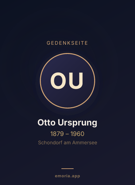 Gedenkportrait von Otto Ursprung