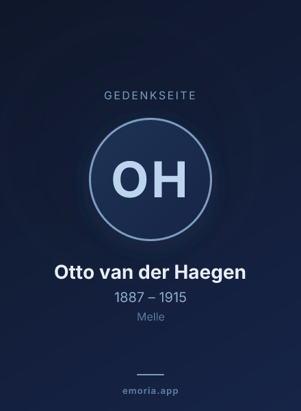 Gedenkportrait von Otto van der Haegen