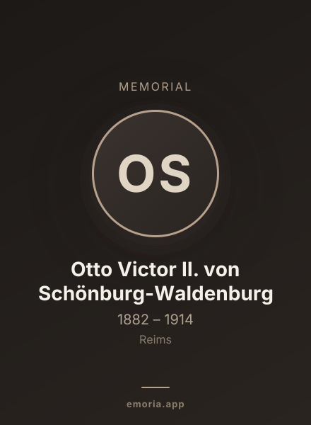 Memorial portrait of Otto Victor II. von  Schönburg-Waldenburg