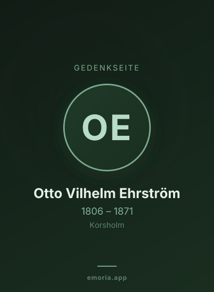 Gedenkportrait von Otto Vilhelm Ehrström