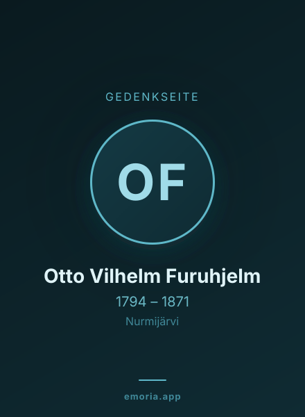 Gedenkportrait von Otto Vilhelm Furuhjelm
