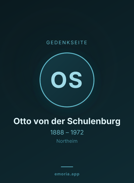 Gedenkportrait von Otto von der Schulenburg