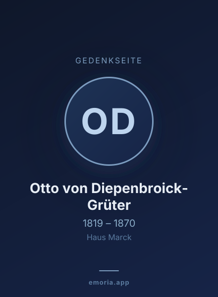 Gedenkportrait von Otto von Diepenbroick-Grüter