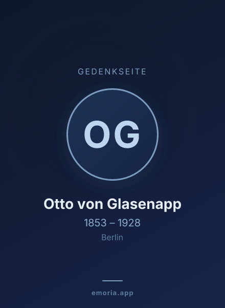Gedenkportrait von Otto von Glasenapp
