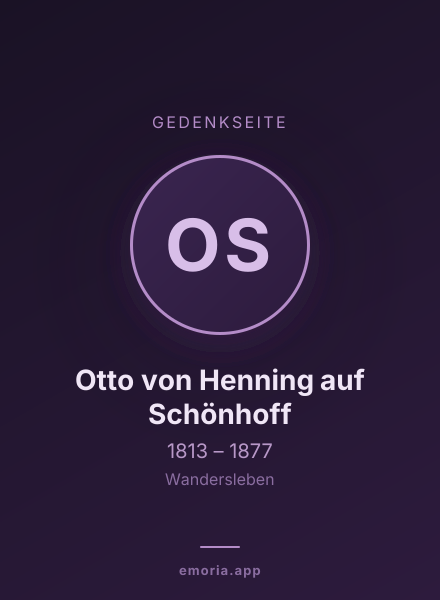 Gedenkportrait von Otto von Henning auf Schönhoff