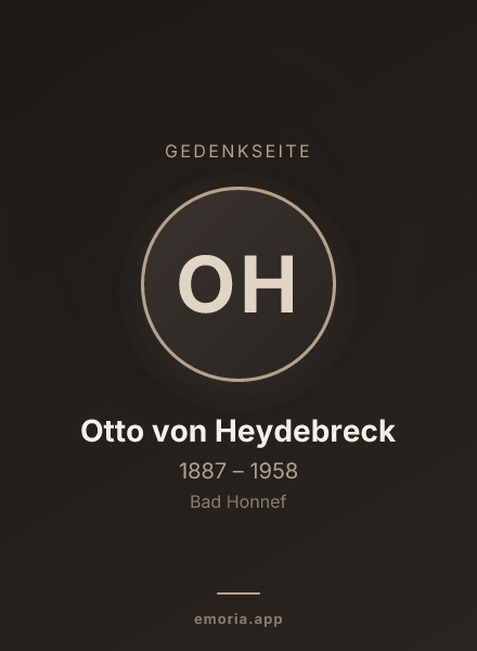 Gedenkportrait von Otto von Heydebreck