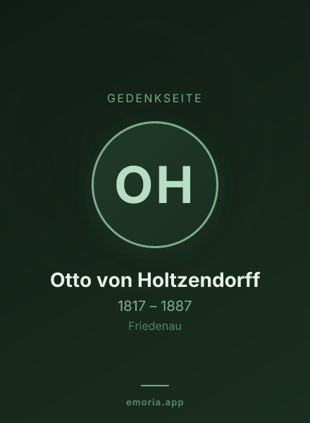 Gedenkportrait von Otto von Holtzendorff