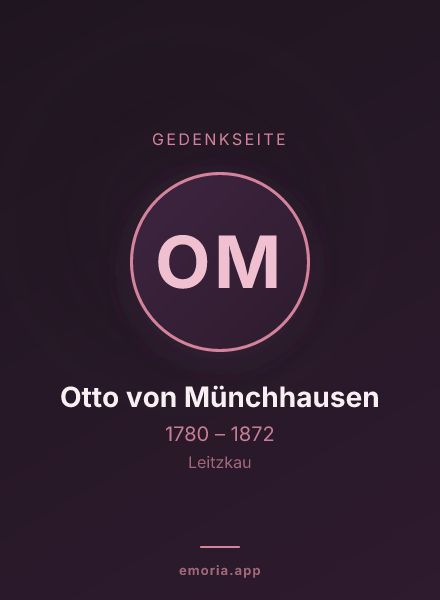 Gedenkportrait von Otto von Münchhausen