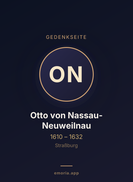 Gedenkportrait von Otto von Nassau-Neuweilnau