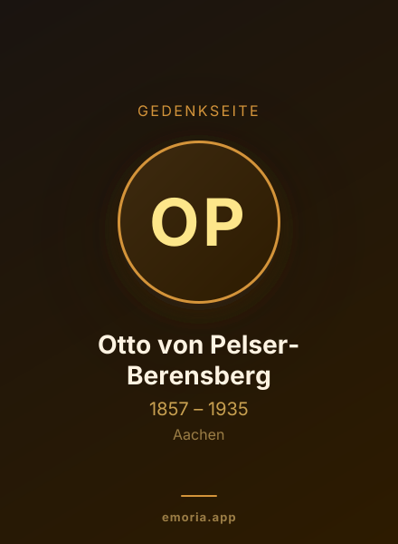 Gedenkportrait von Otto von Pelser-Berensberg