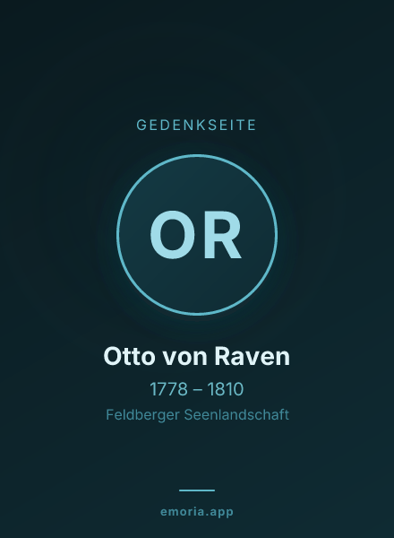 Gedenkportrait von Otto von Raven