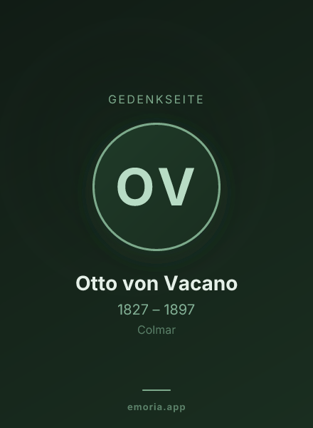 Gedenkportrait von Otto von Vacano