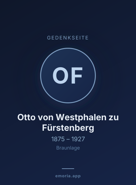 Gedenkportrait von Otto von Westphalen zu Fürstenberg