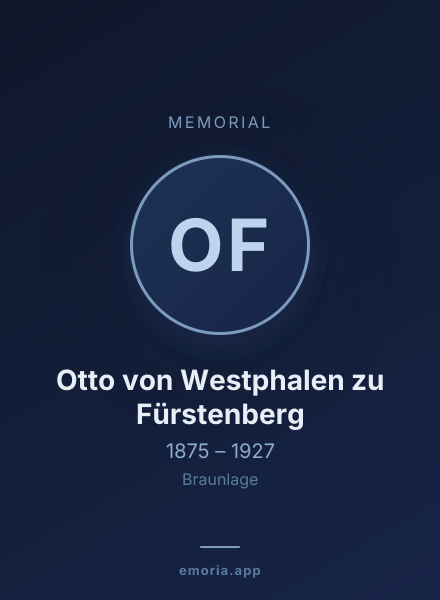 Memorial portrait of Otto von Westphalen zu Fürstenberg