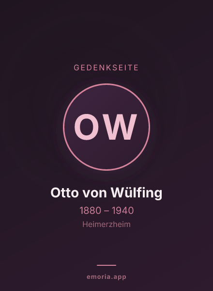 Gedenkportrait von Otto von Wülfing