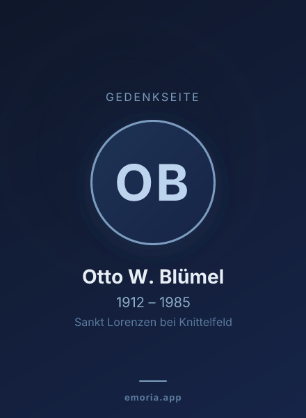 Gedenkportrait von Otto W. Blümel