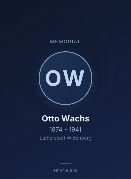 Memorial portrait of Otto Wachs