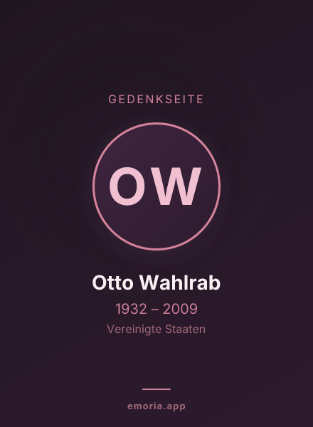 Gedenkportrait von Otto Wahlrab