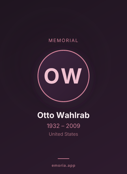 Memorial portrait of Otto Wahlrab