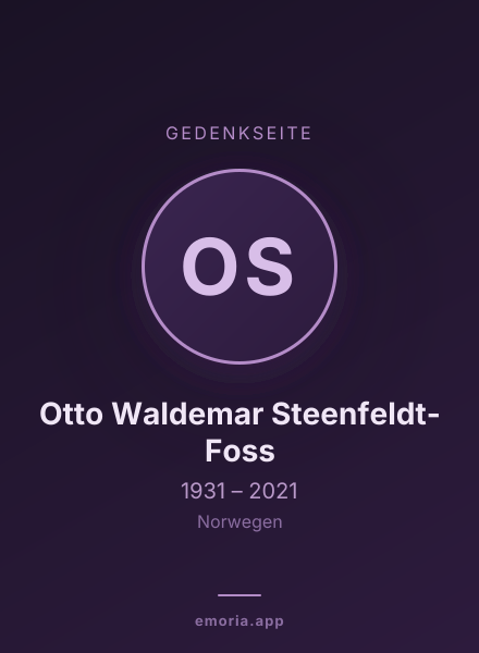 Gedenkportrait von Otto Waldemar Steenfeldt-Foss