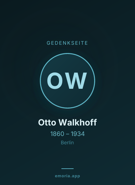 Gedenkportrait von Otto Walkhoff