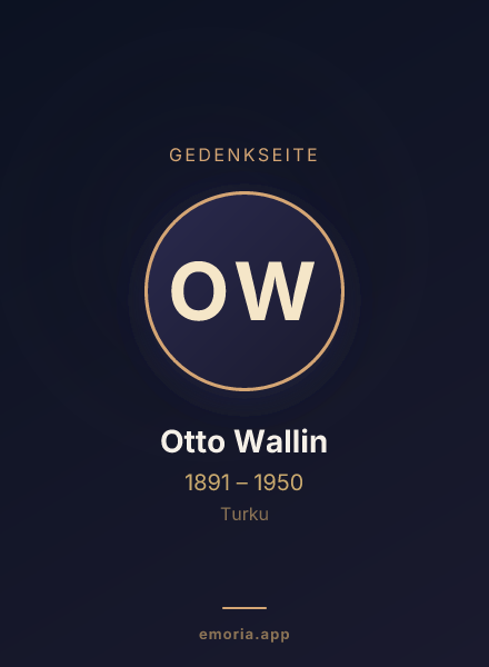 Gedenkportrait von Otto Wallin