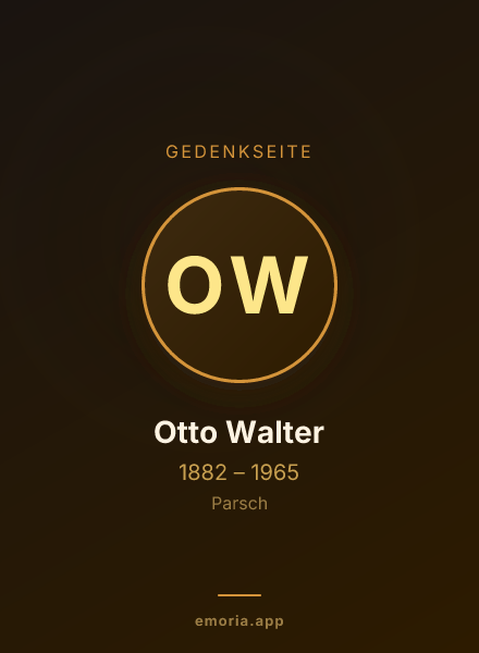 Gedenkportrait von Otto Walter