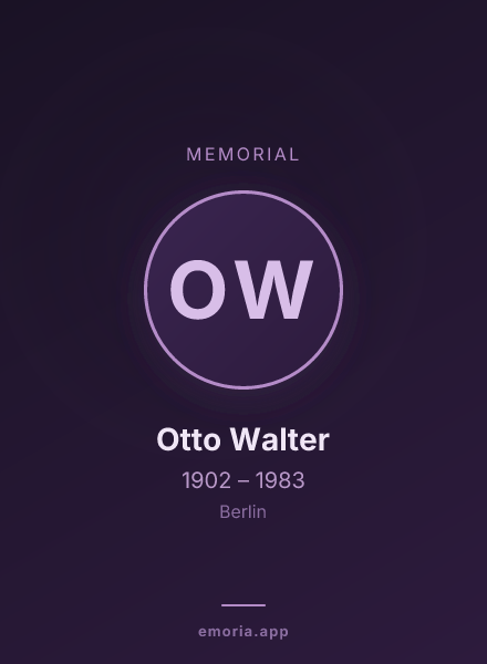 Memorial portrait of Otto Walter