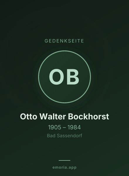 Gedenkportrait von Otto Walter Bockhorst